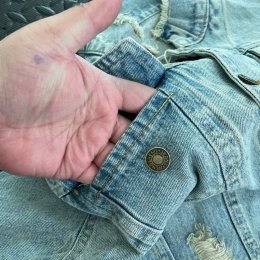 แจ็คเก็ตยีนส์เด็ก สกรีนลายไฟ 