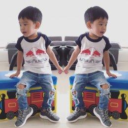 เสื้อยืดเด็กลายกระทิงแดง 