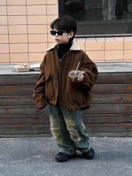 เสื้อกันหนาวเด็ก hipster brown jacket