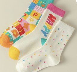ถุงเท้าเด็กเซ็ต 3 คู่ Happy sock collection