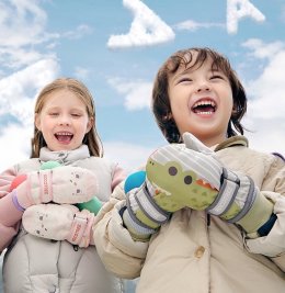 ถุงมือสกีเด็ก cartoon ski gloves 