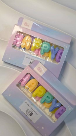 เทียน Happy Birthday สีพาสเทล
