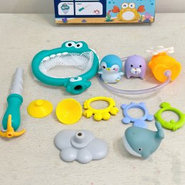 set ของเล่นน้ำ พร้อมตาข่ายตักของเล่นน้ำ 3in1