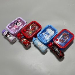 กล่องเก็บอาหารการ์ตูน 3 ช่อง พลาสติก pp มีตัวล็อค