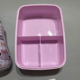 กล่องเก็บอาหารการ์ตูน 3 ช่อง พลาสติก pp มีตัวล็อค