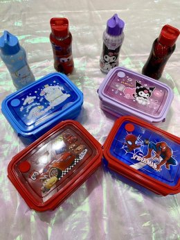 กล่องเก็บอาหารการ์ตูน 3 ช่อง พลาสติก pp มีตัวล็อค