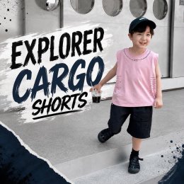 กางเกงขาสั้นเด็กโต Explorer Cargo Shorts (STREET243)