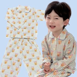 ชุดนอนเด็กสไตล์เกาหลี oppa pyjamas ทรงเชิ้ตคอปก 