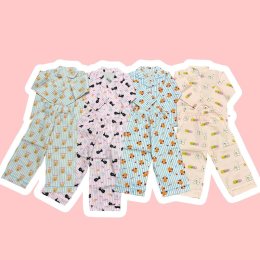 ชุดนอนเด็กสไตล์เกาหลี oppa pyjamas ทรงเชิ้ตคอปก 