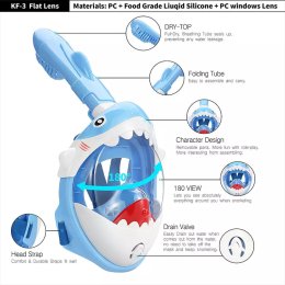 หน้ากากสน็อกเกิ้ลดำน้ำสำหรับเด็ก 5-12 ขวบKid Snorkel Shark 