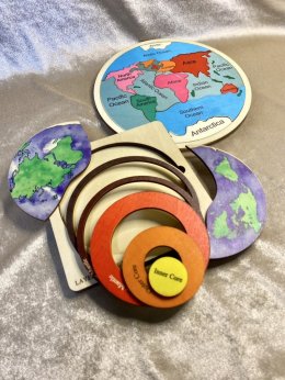 Layer of the EARTH / WORLD map PUZZLE เรียนรู้โลกของเรา