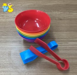 Rainbow cup 6 สีพร้อมที่คีบ 2 ชิ้นแถมฟรีเม็ดบีทถุงเล็ก