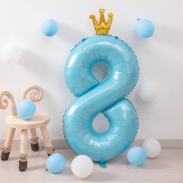 สีฟ้า Number 0-9 balloon บอลลูนตัวเลข พร๊อพแต่งงาน วันเกิด