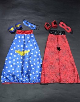 ผ้าคลุมฮีโร่เด็ก Kids Superheroเสื้อคลุมหน้ากากและข้อมือ 
