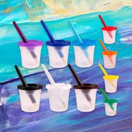 Paint Cup with brush set เซ็ตถ้วย 10 ใบพร้อมพู่กัน 10 สี