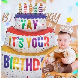 Giant cake balloon ลูกโป่งเค้กยักษ์ตกแต่งวันเกิด 