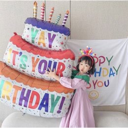 Giant cake balloon ลูกโป่งเค้กยักษ์ตกแต่งวันเกิด 