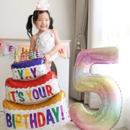 Giant cake balloon ลูกโป่งเค้กยักษ์ตกแต่งวันเกิด 