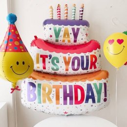 Giant cake balloon ลูกโป่งเค้กยักษ์ตกแต่งวันเกิด 