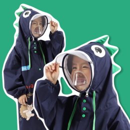 เสื้อกันฝนเด็ก สุดน่ารักรุ่นfaceshield raincoat