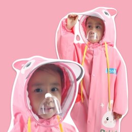 เสื้อกันฝนเด็ก สุดน่ารักรุ่นfaceshield raincoat