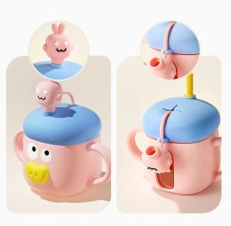 Magic hat milk cup แก้วหัดดื่มนมหัวการ์ตูนน่ารัก