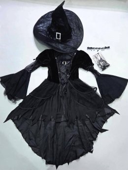 ชุดแฟนซีแม่มดสาวเด็ก ชุดแม่มดฮาโลวีน  Witch Costume
