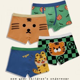 Tiger underwear กางเกงในเด็กผ้า cotton ลายเสือ 4 ตัว