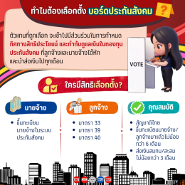 อย่าลืม! เลือกตั้งบอร์ดประกันสังคม 11 ตุลาคม 2569 นี้