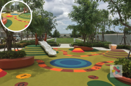 พื้นยาง พื้นสนามเด็กเล่น พื้นสวนสุขภาพ สถานออกกำลังกาย สวนหย่อม สวนสาธารณะ ลู่วิ่งยางทั้งในร่มและกลางแจ้ง สวนสนุก ทางเดิน