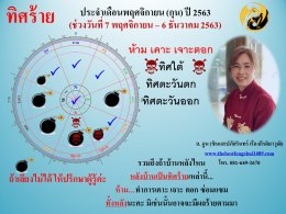 ทิศร้ายประจำเดือนพฤศจิกายน 2563