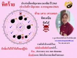 ทิศร้ายประจำเดือนมิถุนายน 2563