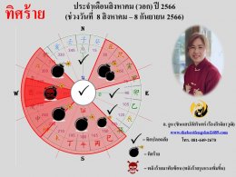 ทิศร้ายประจำเดือนสิงหาคม 2566