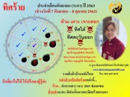 ทิศร้ายประจำเดือนกันยายน 2563