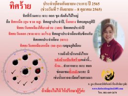 ทิศร้ายประจำเดือนกันยายน 2565