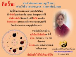 ทิศร้ายประจำเดือนมกราคม 2563