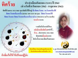 ทิศร้ายประจำเดือนกันยายน 2562