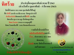 ทิศร้ายประจำเดือนกุมภาพันธ์ 2563