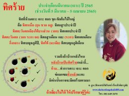 ทิศร้ายประจำเดือนมีนาคม 2565