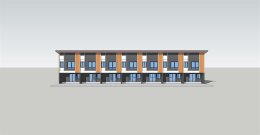 งานเขียนแบบบ้านแถวขนาด 5.5x9 ม.ปลูกสร้างติดกันจำนวน 7ห้อง