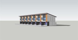 งานเขียนแบบบ้านแถวขนาด 5.5x9 ม.ปลูกสร้างติดกันจำนวน 7ห้อง