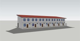 งานเขียนแบบบ้านแถวขนาด 5.5x9 ม.ปลูกสร้างติดกันจำนวน 7ห้อง
