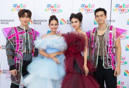 Waii-Ohm-Chompoo, representatives of PRIDE NATION SAMUI, join the parade at the Bangkok Pride Festival 2024 amidst the power of the LGBTQIAN+ public.