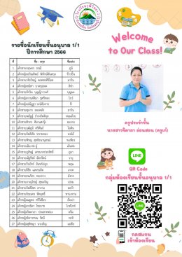 ประกาศรายชื่อนักเรียน ระดับปฐมวัย ปีการศึกษา 2566