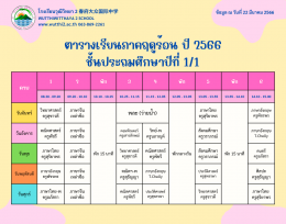 ตารางเรียนภาคฤดูร้อน ปี2566  (ฉ.ปรับปรุง) โรงเรียนวุฒิวิทยา2