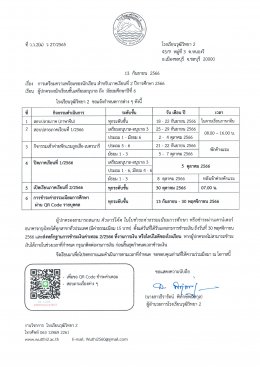การเตรียมความพร้อมของนักเรียน สำหรับภาคเรียนที่ 2 ปีการศึกษา 2566