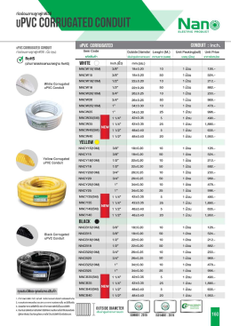 แคตตาล็อก ท่อร้อยสายไฟuPVC ท่ออ่อนลายลูกฟูกPVC และข้อต่อ ยี่ห้อ NANO นาโน 2025