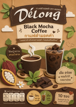 เดอลอง กาแฟดำมอคค่า  ทางเลือกของ คนรักดูแลสุขภาพแบบดื่มง่าย