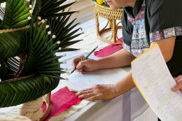 พับใบตองด้วยความเพียร เย็บศรัทธาด้วยความนิ่ง ประกวด บายศรี