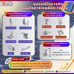 ☀️ อุปกรณ์ที่ใช้ในการติดตั้งแผงโซลาร์เซลล์มีอะไรบ้าง❓